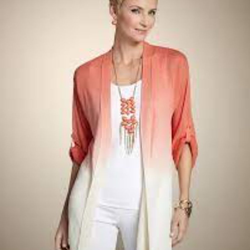 Chico's Ombré Dip Dye Everlasting Cardigan Sz 3